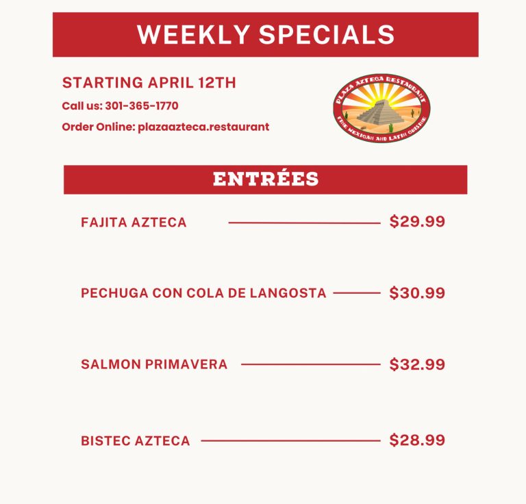 Weekly Specials - April 12th