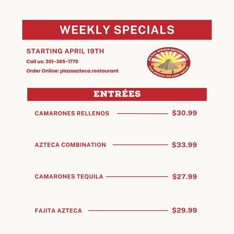 Weekly Specials - April 19th