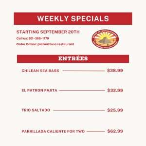 Weekly SpecIals - September 20th